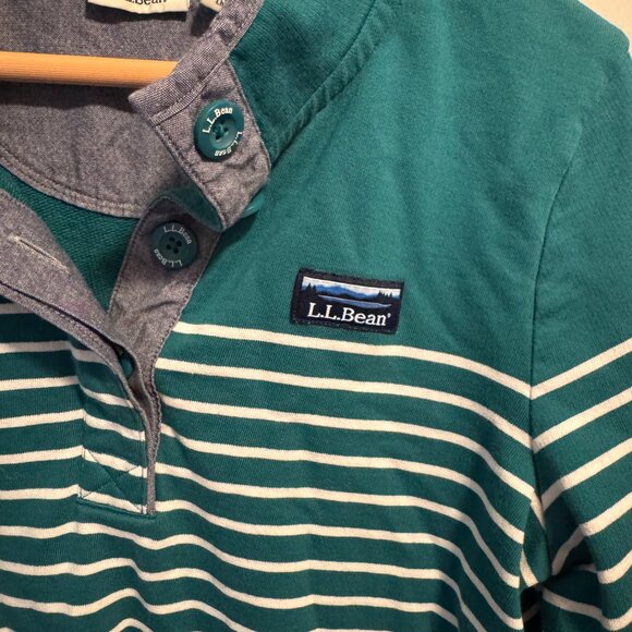 L.L. Bean Women's Striped Rugby Shirt, Size M - Picture 2 of 4